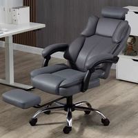 Chaise de bureau ergonomique à dossier haut avec cadre métallique, repose-pieds réglable, pivotante, pour chambre, bureau à domicile, longues heures de travail