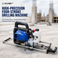 BANMO Perceuse de haute précision à quatre temps, portable, avec rail de guidage, alimentation par rail, support de fixation pour perceuse à moteur et ensemble d'outils