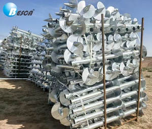 Pieux de <span class=keywords><strong>sol</strong></span> photovoltaïques en acier galvanisé <span class=keywords><strong>à</strong></span> chaud, vis de terre solaires, pieux hélicoïdaux pour système de montage solaire - Product Image 3
