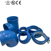 Adaptateur fileté rainuré en fonte ductile ASTM A536 300 PSI UL FM, raccord coudé, té, réducteur pour système de protection incendie par sprinklers