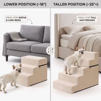 Escalier 2 en 1 pour petits chiens, marches antidérapantes pour chiens avec planche de soutien, escalier amovible personnalisé pour canapé et lit