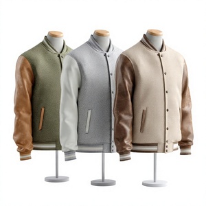 Veste universitaire personnalisée pour homme en laine/polyester avec broderie chenille, patchwork, coupe-vent, hiver, décontractée, logo sur le devant - Product Image 3