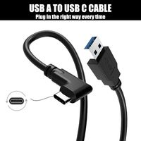 Kabel Data Kecepatan Tinggi 3A Fast Charging Elbow Type-C USB TPE Jacket VR Camera Link Braid Shielded untuk Penggunaan Komputer