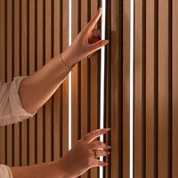 Panneaux acoustiques en bois à lattes KASARO MDF, revêtement en feutre gris, panneaux acoustiques rembourrés pour l'intérieur, panneaux muraux acoustiques pour magasin, akupanel