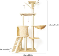 Arbre à chat multifonctionnel 4 niveaux en corde de sisal écologique, design moderne de luxe, idéal pour toutes les saisons – Vente chaude
