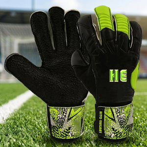 Guantes de portero Nuevos guantes de entrenamiento de cuero Gruesos Dedos lisos Cierre de bucle de gancho Unisex para fútbol Ultimate Guide - Product Image 2