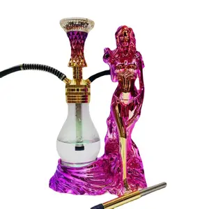 Desain baru Set Hookah mewah rumah tangga Arab kerajinan Hookah Merokok cangkir Shisha dengan lampu Led