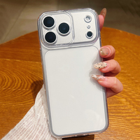 Coque de téléphone portable antichoc transparente souple en TPU à bords droits, la plus vendue, pour la protection de l'objectif de l'appareil photo des séries iPhone 17