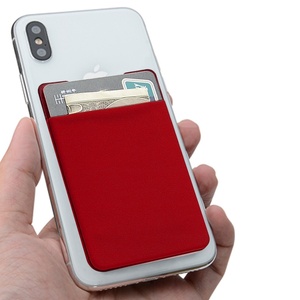 Adhesive Card Holder with RFID Blocking Sleeve Stick-On Stretchy Lycra Mobile Credit Card Holder for Cell Phone - Product Image 1