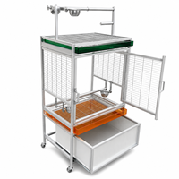 Papageienkäfig mit Spielstand, Edelstahlschale, Vordertür und mobiler Basis – Vogelkäfig mit Ständer