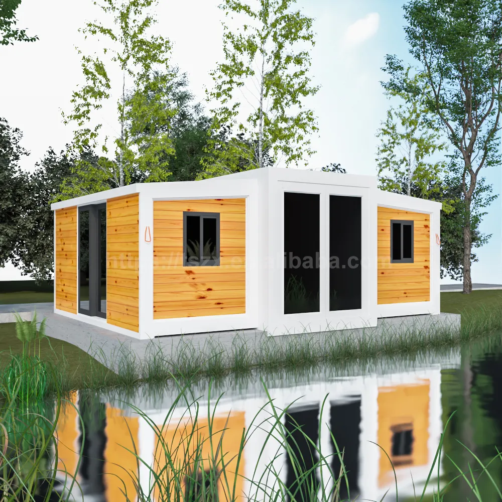 Casa prefabbricata migliore struttura in acciaio contenitori espandibili casa 20 ft 40 ft 2 camere da letto di lusso pieghevole espandibile Container casa