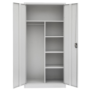 <span class=keywords><strong>ตู้</strong></span>เสื้อผ้าเหล็ก 2 บานแบบโมเดิร์น พร้อมกระจก <span class=keywords><strong>ตู้</strong></span>เก็บเสื้อผ้าแบบสั่งทำสำหรับห้องนอน - Product Image 1