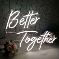 Letrero LED de Neón Multicolor para Interiores y Exteriores, Letrero Decorativo de PVC Flexible con Logotipo Personalizado para Bodas y Fiestas, Publicidad 'Mejor Juntos'