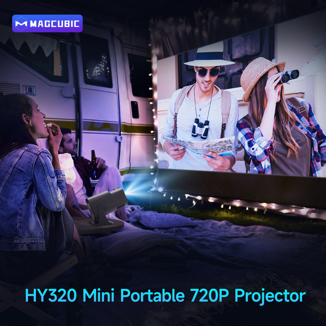For HY320mini Classic Projector Android 14 Portable Manual Focus 300ANSI 4K Ready 720P Home Cinema Movie Gaming LCD LED