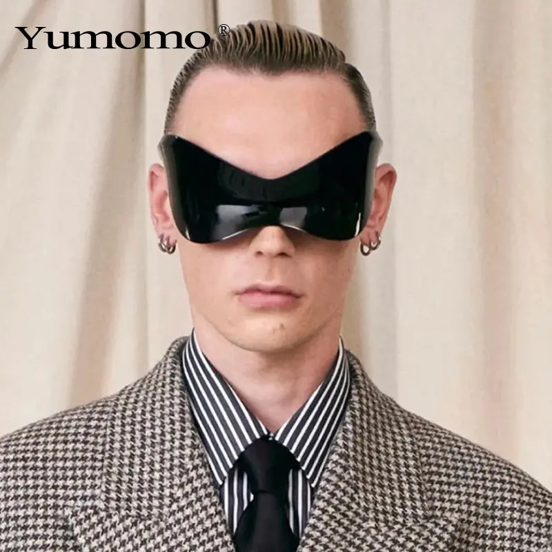 Luxury Brand Designer Y2k Futuristic Sun Glasses Fashion Oversized Women Men Steampunk Frameless Sunglasses