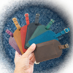 Genuine Leather Striped Luggage Tag Baggage Tags ID <b>Label</b> for <b>Suitcases</b> Backpack - Product Image 3