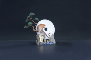 Escultura <span class=keywords><strong>de</strong></span> Caldero <span class=keywords><strong>de</strong></span> Bronce Pintado a Mano con Diseño <span class=keywords><strong>de</strong></span> <span class=keywords><strong>Rugido</strong></span> <span class=keywords><strong>de</strong></span> <span class=keywords><strong>Tigre</strong></span> en Mármol Blanco, Estilo Chino, Hecho a Tamaño Real - Product Image 6