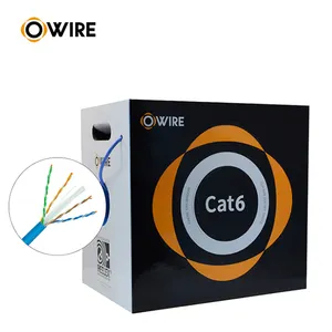 Owire Cat6 Kabel 24AWG PVC LSZH PE CE CMR Telah Melewati Tes Orage 50M 0.58bc Cat6 UTP Kabel Komunikasi Cat 6 Lan
