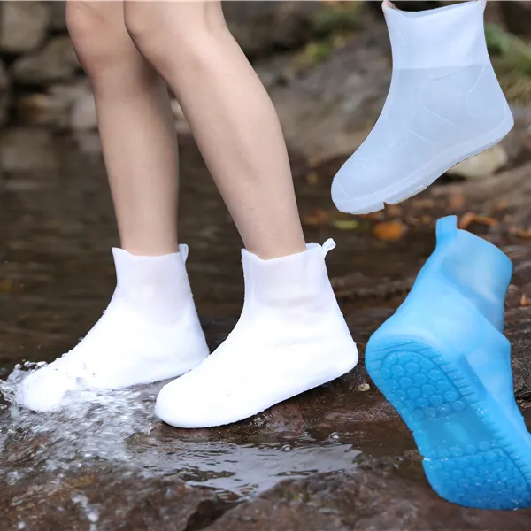 Outdoor Reusable shoe Waterproof Protectors Rain Shoe Covers Flexible Elastic Rain Shoes For Men Women Kids