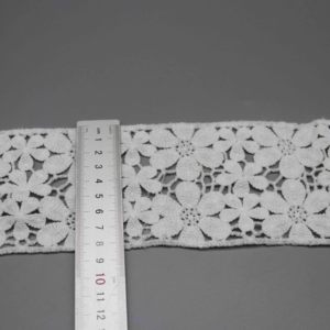 Ribete de Encaje de Margaritas Blancas Anchas, Guipur de Poliéster Suave Tipo Seda de Leche, Cinta Floral Estilo Boho para Cinturón de Vestido de Novia y Dobladillo de Falda - Product Image 6