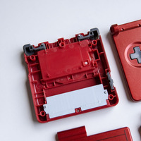 Casing Pengganti dan Kotak Kustom Desain Tema Monster Merah Api Metalik Premium untuk Game Boy Advance SP Cetak UV