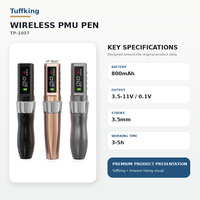 Tuffking - Agujas de Cartucho para Tatuaje Eléctrico Permanente, Reducen el Daño a la Piel, Acero Inoxidable, Batería de Litio, Desechables