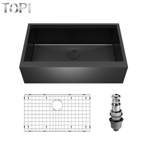 Évier de cuisine commercial en acier inoxydable 304 fait main, à cuve unique, surface brossée, design moderne, avec robinet certifié CUPC - Product Image 1