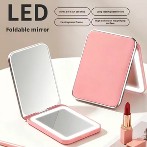 Rechargeable <b>LED</b> Light Compact <b>Mirror</b> Pocket Purse Handheld Portable Folding Small Mini Makeup <b>Mirror</b> with 3 Color Lights Switch - Product Image 6