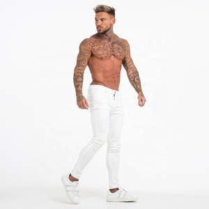 Nuovi <span class=keywords><strong>Jeans</strong></span> Bianchi da Uomo Alla Moda, <span class=keywords><strong>Jeans</strong></span> La Halle, Pantaloni Aderenti alla Caviglia, <span class=keywords><strong>Jeans</strong></span> Skinny Effetto Vissuto per Uomo - Product Image 1