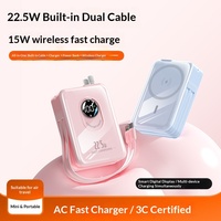Nouvelle batterie externe portable 4-en-1 avec support magnétique, sortie 22,5 W, compacte et légère, 10 000 mAh, batterie mobile en plastique