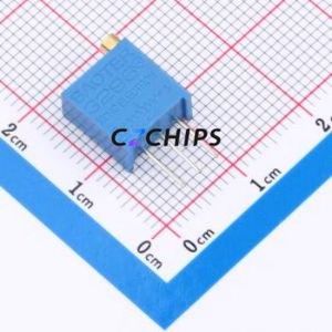 Resistencia Ajustable/Potenciómetro 3296W-103, Componente de Orificio Pasante (THT)-3P, 9.5x4.8mm, Resistencia de 10kOhm, 10%, 500mW, 250ppm ℃ - Product Image 1