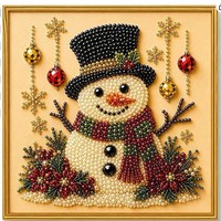 Kit de peinture au diamant de Noël Père Noël JC - Style minimaliste moderne, diamants ronds, cadre inclus