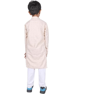 Ensemble de kurta élégant pour garçons, en rayonne légère avec broderie à paillettes, tenue ethnique indienne traditionnelle - Product Image 3