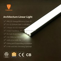 Luminaire linéaire LED en alliage d'aluminium T5 à longueur personnalisée avec diffuseur anti-éblouissement pour salle blanche, bureau, hôtellerie et éclairage mural