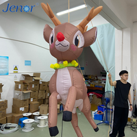 Renne gonflable de Noël mignon et amusant à suspendre, idéal comme décoration pour scène, fête du Nouvel An ou publicité