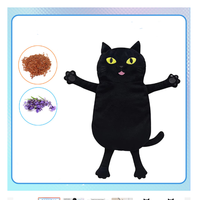 Micro-ondes Heat Pack Lavande Graines De Lin Amovible Et Lavable Poupée De Chat Noir Pour Épaule Et Cou Oreiller Coussin Chauffant