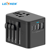 Adaptateur de voyage USB Leishen à charge super rapide, prise UK US AU EU, chargeur universel pour le monde entier, pour les voyages en toute partie du monde