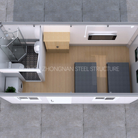 Zhongnan Maisons Mobiles Flatpack Minuscule Maison Préfabriquée Maison Préfabriquée Moderne Préfabriquée Portable Duplex 20ft Container House