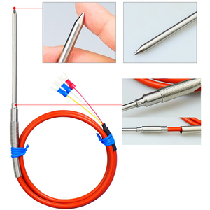Sonda de temperatura con punta de aguja impermeable PT100 PT1000, sensor de resistencia de platino de inserción para carne, suelo y frutas - Product Image 1