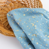 HAPPEAK gros tissu de mousseline ciel étoilé impression coton gaze tissu Textile pour bébé couverture artisanat fabrication
