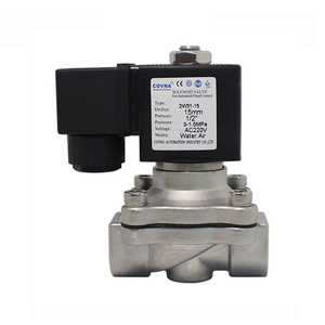 Vanne solénoïde à diaphragme COVNA 1/2 pouce 2 voies 12/24 volts normalement fermée en acier inoxydable pour eau et air - Product Image 1