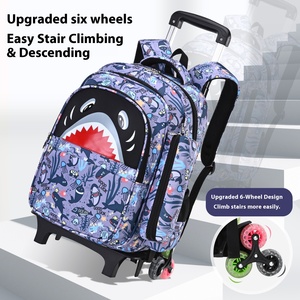 Large Capacity Trolley School Bag for Grade 3-6 Primary Boys Girls, Detachable Wheeled Backpack Support OEM ODM Custom Logo - Product Image 1