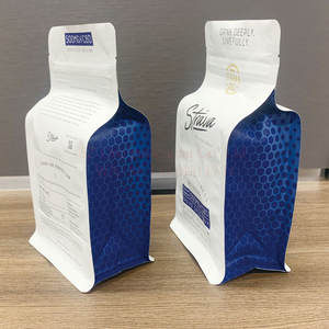 Sacs d'emballage pour café et thé noir à fond plat avec soufflet latéral de 340g, vente en gros à faible MOQ, avec valve refermable à glissière - Product Image 6