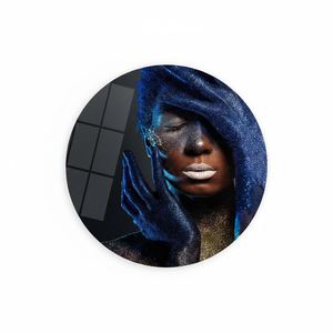 Elegante Obra de Arte Impresa en Lienzo: Diseño de Mujer Africana Brillante, ARTE EN VIDRIO TEMPLADO - Product Image 2
