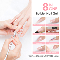 HS HEMA TPO Free Wholesale Custom Logo Reinforce 8 in 1 Builder Gel Private Brand Jar Uv Gel Builder Nail Gel