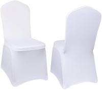 Housses de chaise blanches Housse de chaise en polyester spandex Housses extensibles pour la fête de mariage Banquet Housses de chaise à l'avant plat
