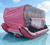 Bateau-maison gonflable personnalisable avec moteur électrique, installations de divertissement aquatique, yacht gonflable de loisirs, flotteurs de lac