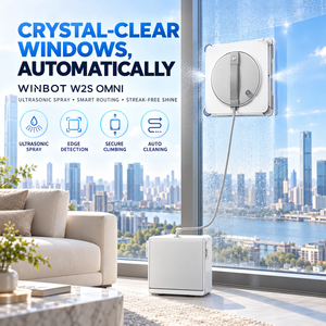 ECOVACS WINBOT W2S OMNI Nettoyeur de vitres intelligent à ultrasons, entièrement automatique avec protection de sécurité pour une utilisation en extérieur - Product Image 1