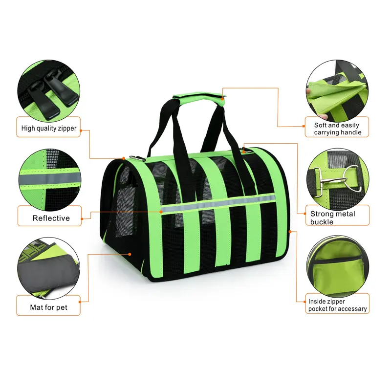 Outdoor Hondentassen Reizen Huisdier Nylon Streep Ademende Kattendrager Kleurrijke Handtas Gemakkelijk Mee Te Nemen Pet Pet Pet Bag