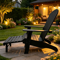 Chaise Adirondack pliante moderne pour patio extérieur, imperméable, en HIPS, durable, avec repose-pieds escamotable